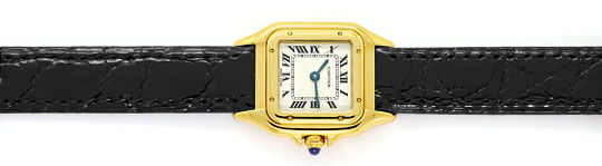 Foto 1 - Cartier Panthere Gold mit Schwarzem Kroko Armband Damen, U2352