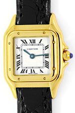 Cartier Panthere Gold mit Schwarzem Kroko Armband Damen