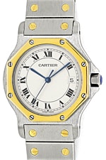 Cartier Santos Ronde Armbanduhr in Stahlgold