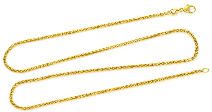 Foto 1 - Goldkette Zopfkette in 18K Gelbgold 45cm lang, Z0003