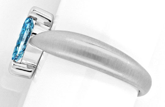 Diamantring Handarbeit, blauer Diamant fancy blue diamond treated