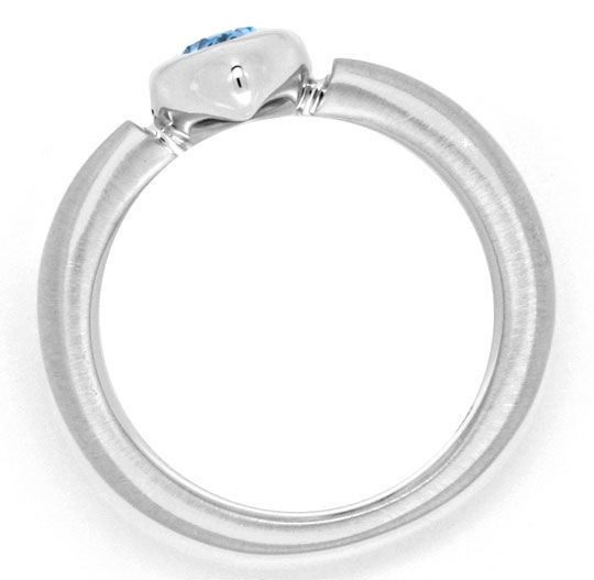Diamant-Ring, blauer Diamant Navette Schliff fancy blue