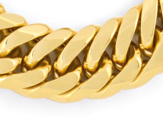 Identitäts Goldarmband doppelte Flachpanzerkette mit Identitätsplatte