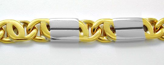 Pfauenauge-Tigerauge Weißgold Pfeiler Kette Armband