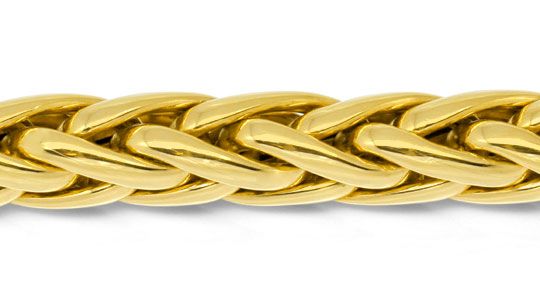 Gelbgold Zopf Goldarmband mit massivem Karabinerverschluss