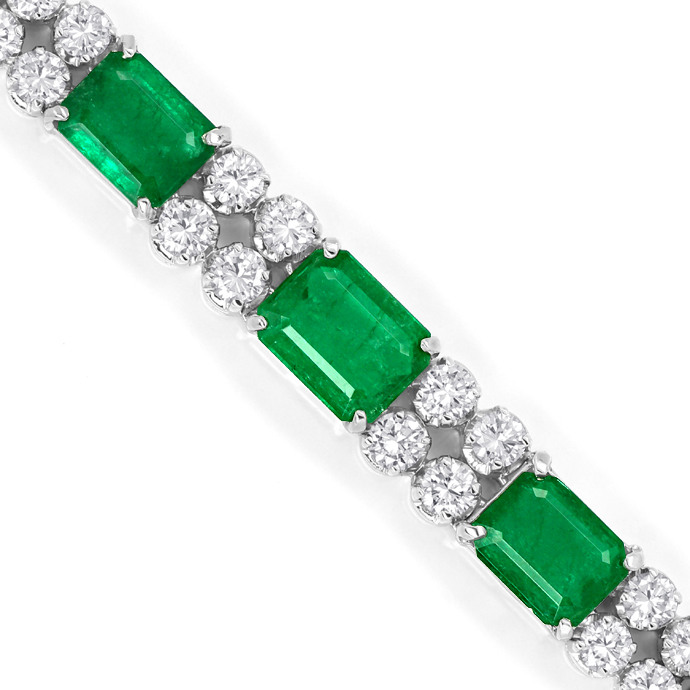 Foto 8: WeißGold-Armband 3ct Spitzen Smaragde und 1,35ct Brillanten